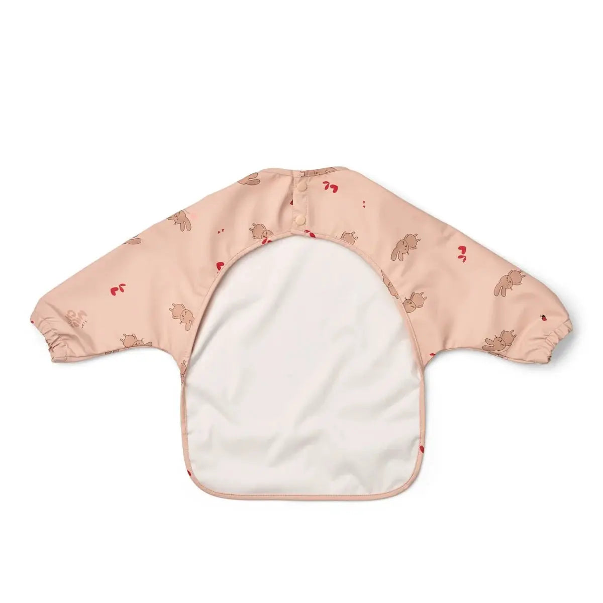 Bavoir Merle LIEWOOD rosey pink bib with bunny print and white lining