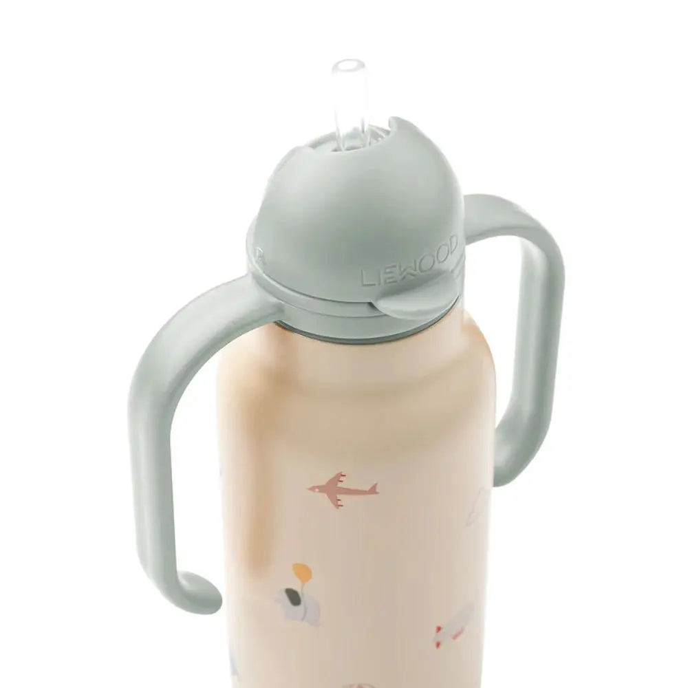 LIEWOOD KIMMIE sippy bottle 250ml with gray handles, Flying Sandy design