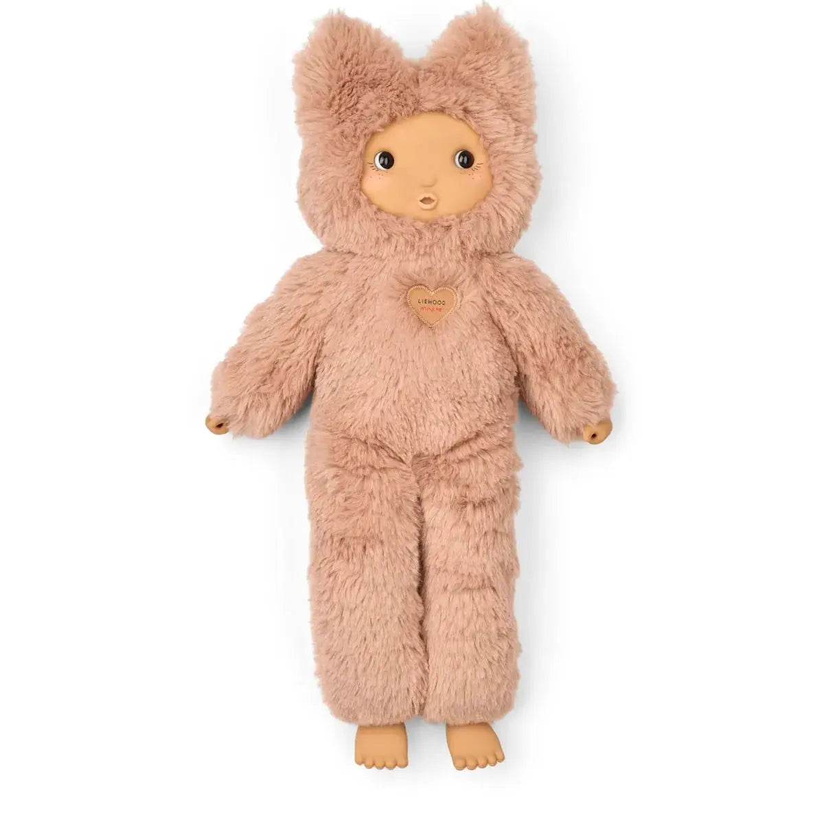 LIEWOOD poupée Misa Cleo, peluche en fourrure pale tuscany avec patch cœur