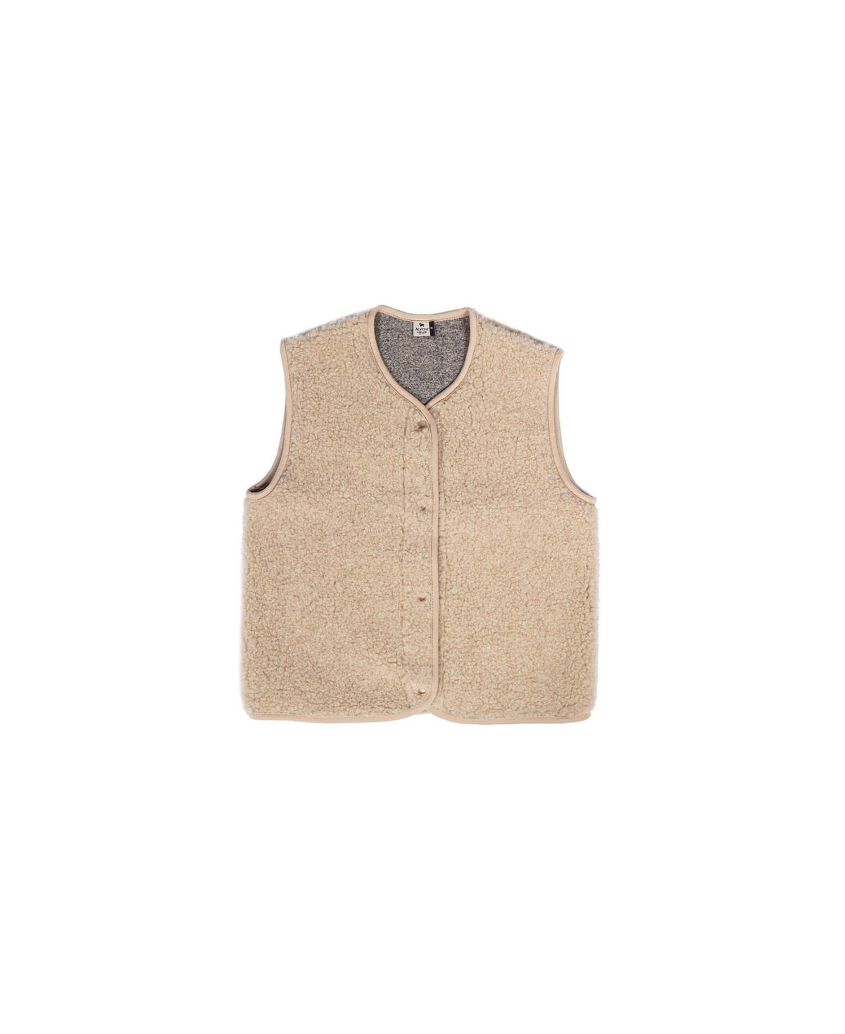 Gilet sans manches ALWERO en laine Tyb sand brown, texture sherpa beige