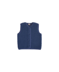 ALWERO blue wool gilet with sherpa fleece texture, sleeveless vest