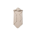 BabyShower hooded towel cape bunny in blush beige; soft terry bath accessory for babies