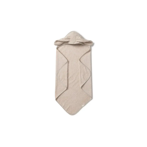 BabyShower hooded towel cape bunny in blush beige; soft terry bath accessory for babies