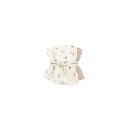 Set de 3 langes Citron Grenadine roseberry, imprimé crème à motifs floraux