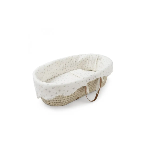 BABYSHOWER garniture couffin little cloud roseberry bassinet by Citron Grenadine, wicker basket with white lining
