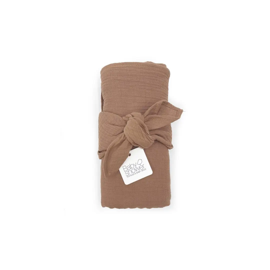 Swaddling blanket Baby Shower minimax caramel glacé by Citron Grenadine