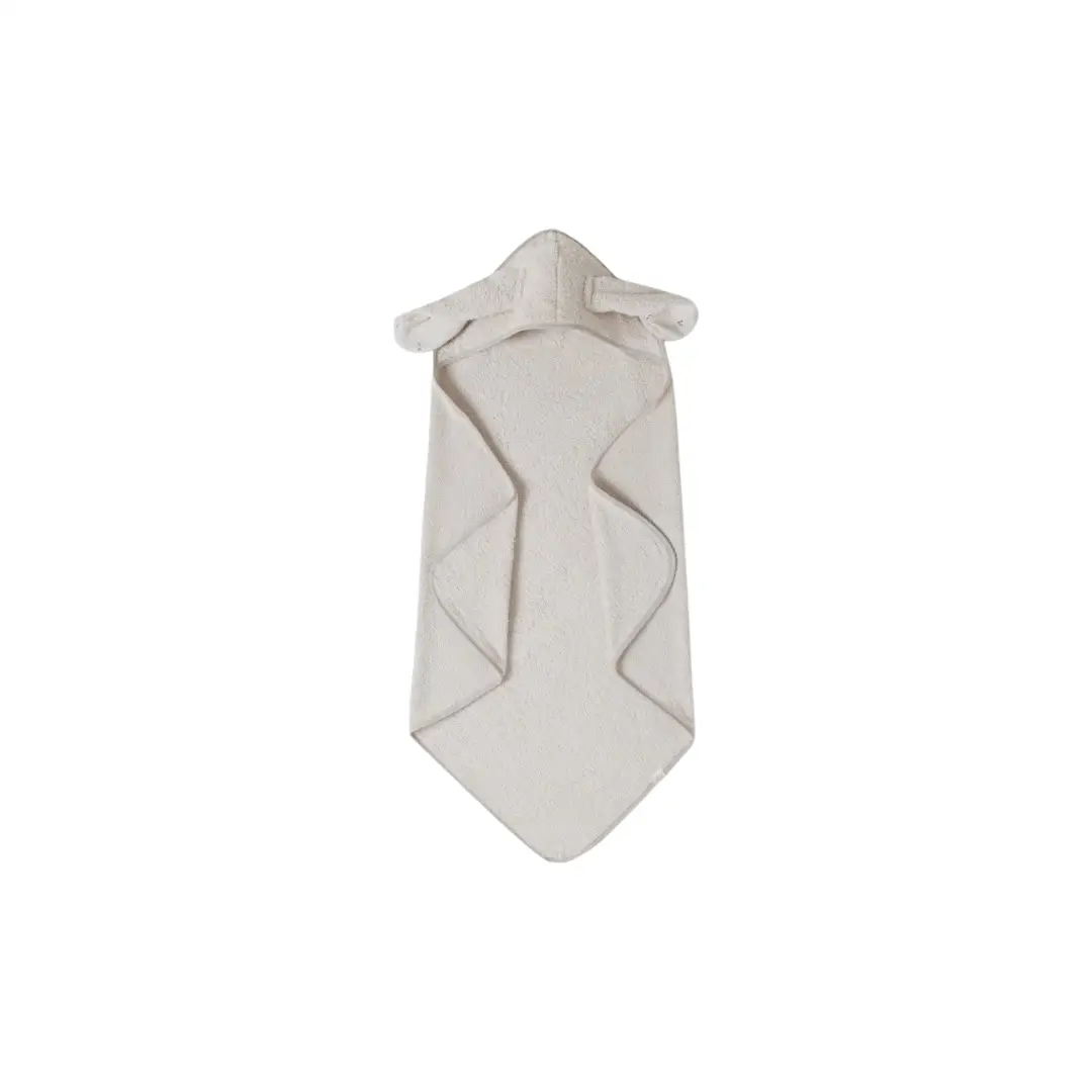 Baby bath cape towel with bunny hood, cream color - Citron Grenadine
