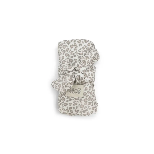 BABYSHOWER minimax swaddle blanket set, soft leopard print in neutral beige tones