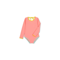 BAÏNES kim maillot anti UV peach one-piece swimsuit by Citron Grenadine with yellow trim and turquoise leg openings