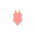 Citron Grenadine BAÏNES pam anti-UV peach one-piece swimsuit with turquoise trims
