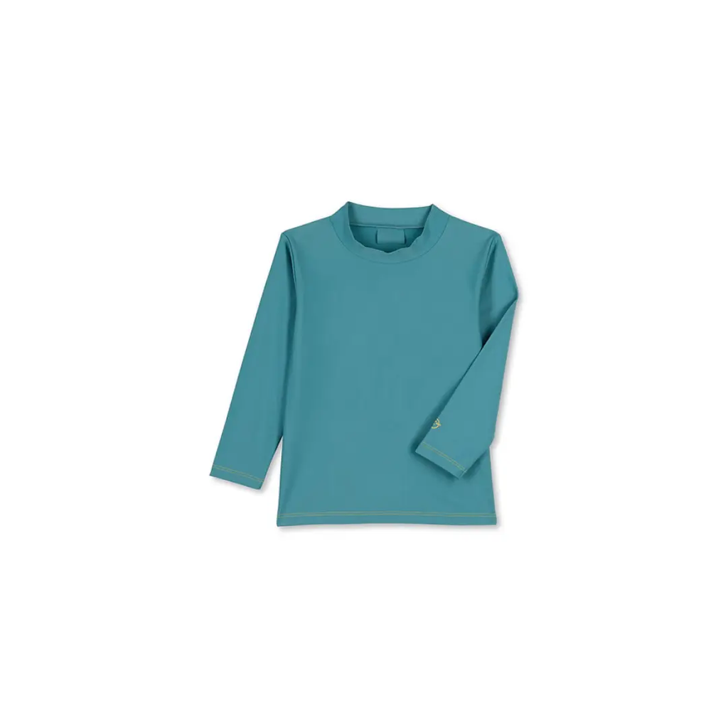 BAÏNES papaya maillot anti UV teal long-sleeve rash guard by Citron Grenadine