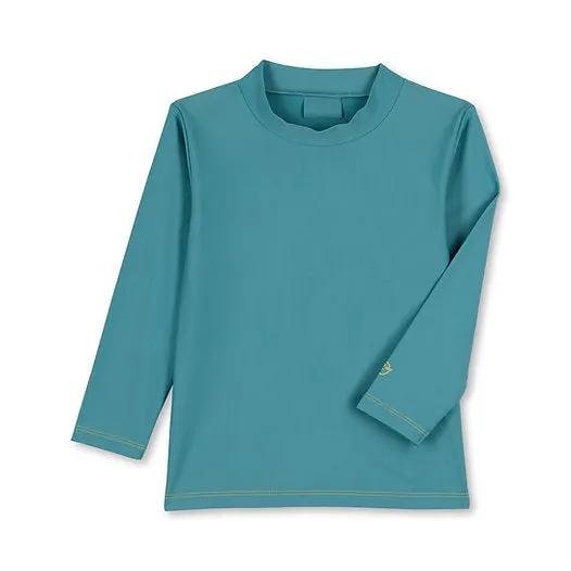 BAÏNES papaya anti-UV rash guard teal, long-sleeve by Citron Grenadine