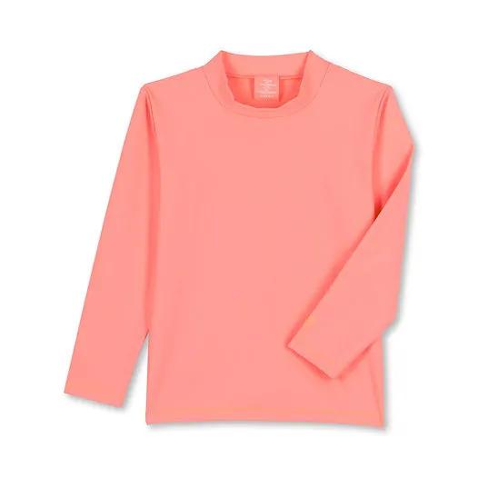BAÏNES papaya anti-UV peach long-sleeve one-piece swimsuit by Citron Grenadine