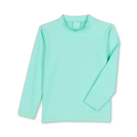 BAÏNES papaya anti-UV turquoise long-sleeve one-piece swimsuit