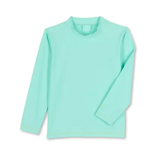 BAÏNES papaya anti-UV turquoise long-sleeve one-piece swimsuit