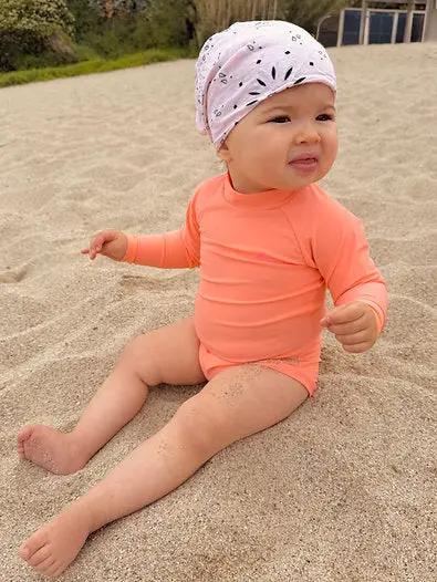 BAÏNES mango maillot UPF50 baby swimsuit in sunny peach