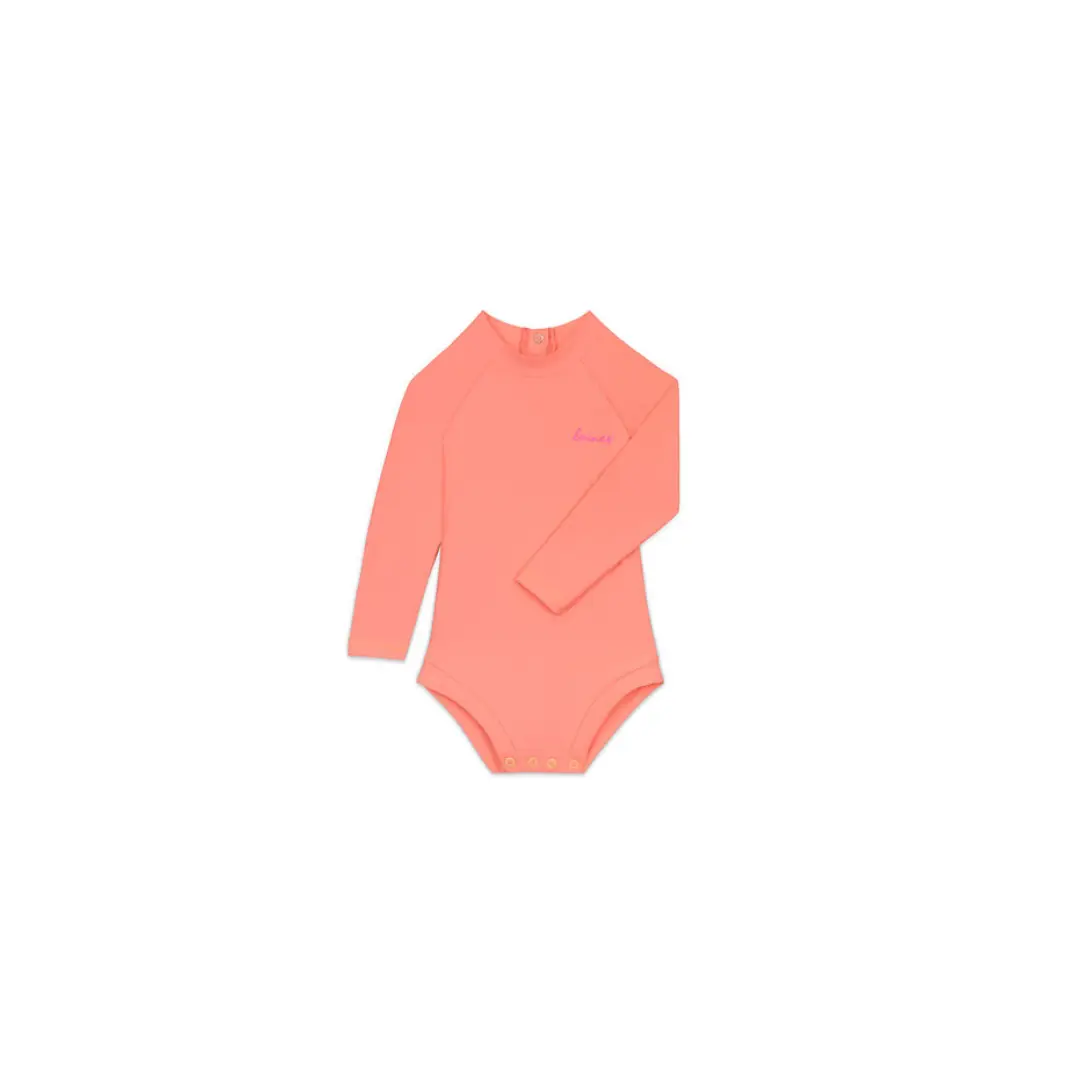 BAÏNES mango maillot UPF50 sunny peach baby swimsuit by Citron Grenadine, long-sleeve