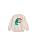 BOBO CHOSES hug hairy monster sweatshirt, beige, Citron Grenadine