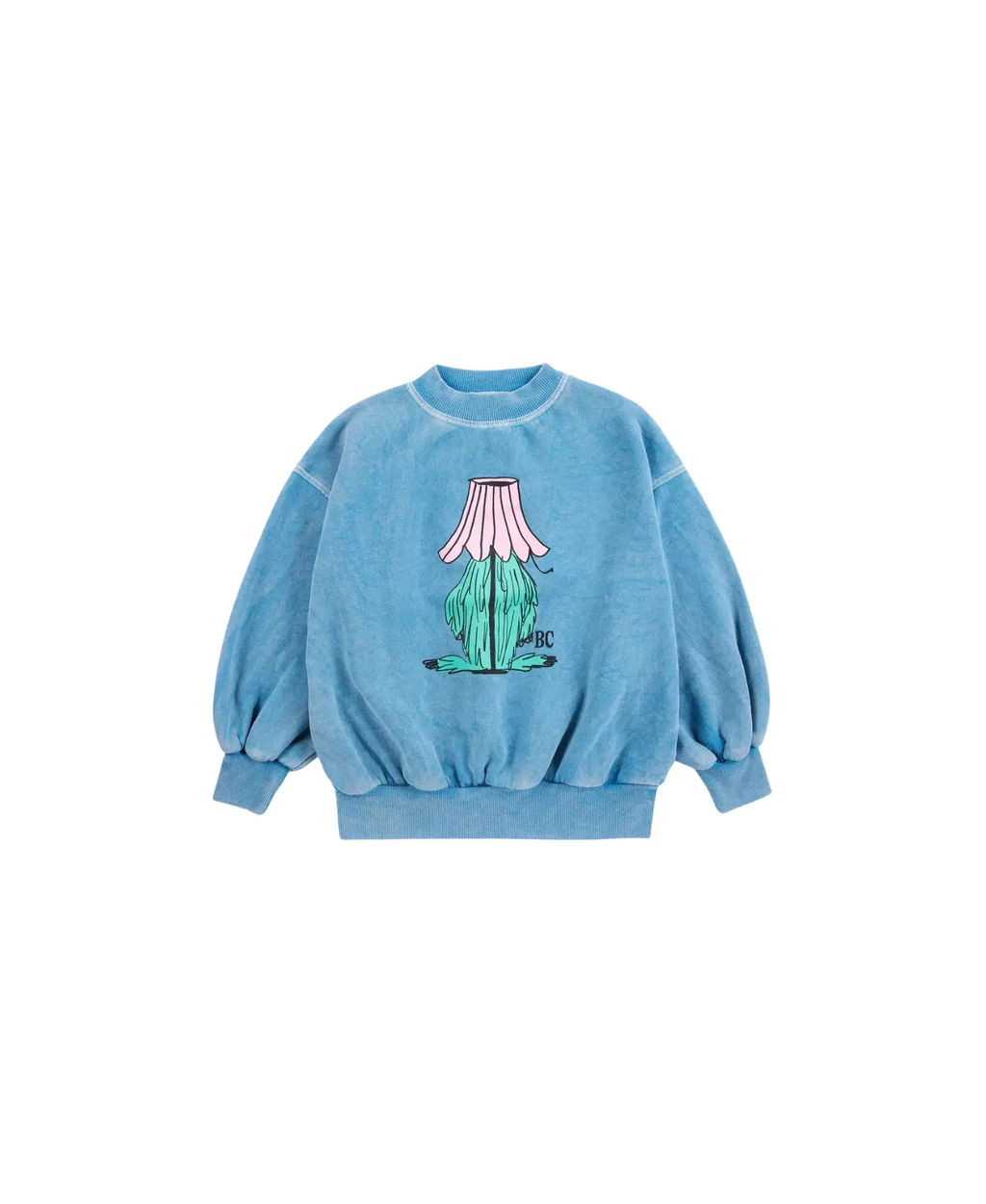 BOBO CHOSES hidden monster sweatshirt, blue, BC logo