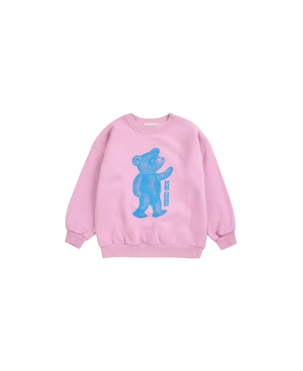 BOBO CHOSES softpaw monster sweatshirt in pink with blue bear graphic print