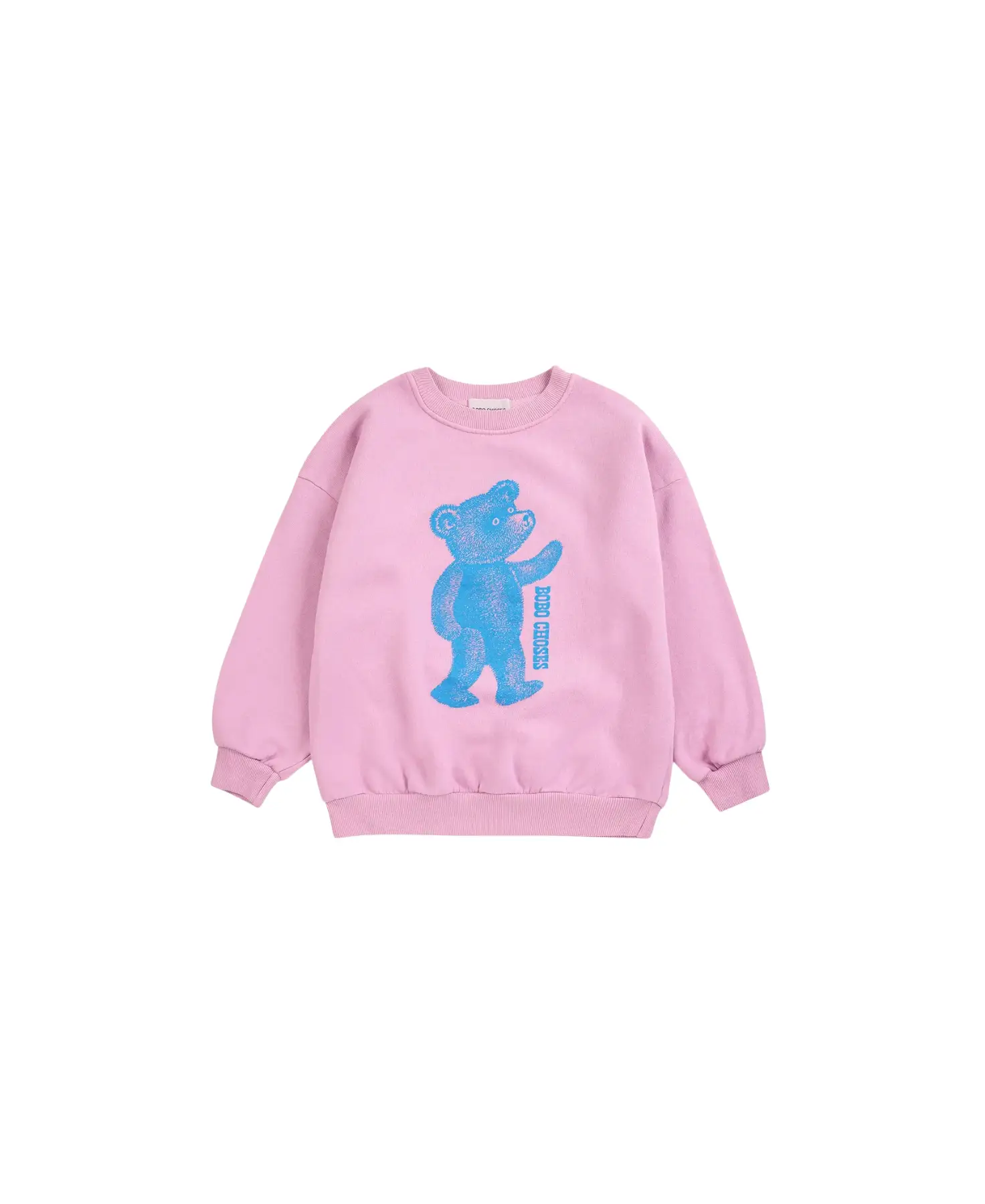 BOBO CHOSES softpaw monster sweatshirt in pink with blue bear graphic print