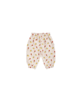 BOBO CHOSES Mush Monster Duo pants, beige all-over print with red mushrooms and yellow cheese shapes