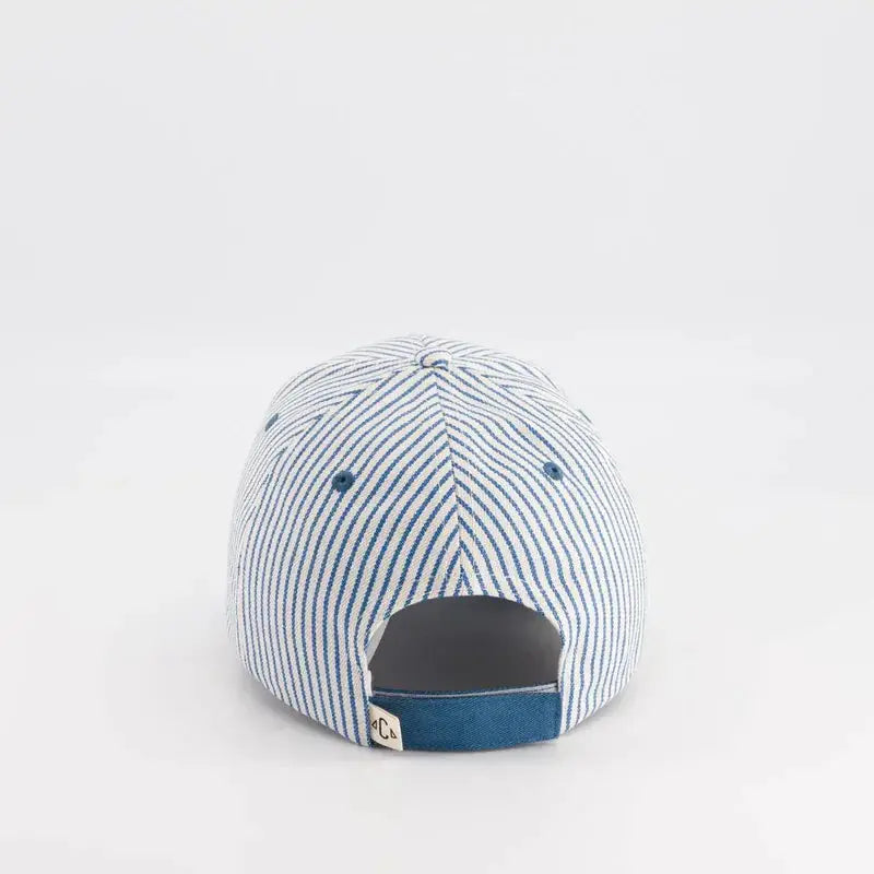CHAMAYE casquette marinière Heartbreaker baseball cap by Citron Grenadine, blue striped back view with adjustable strap