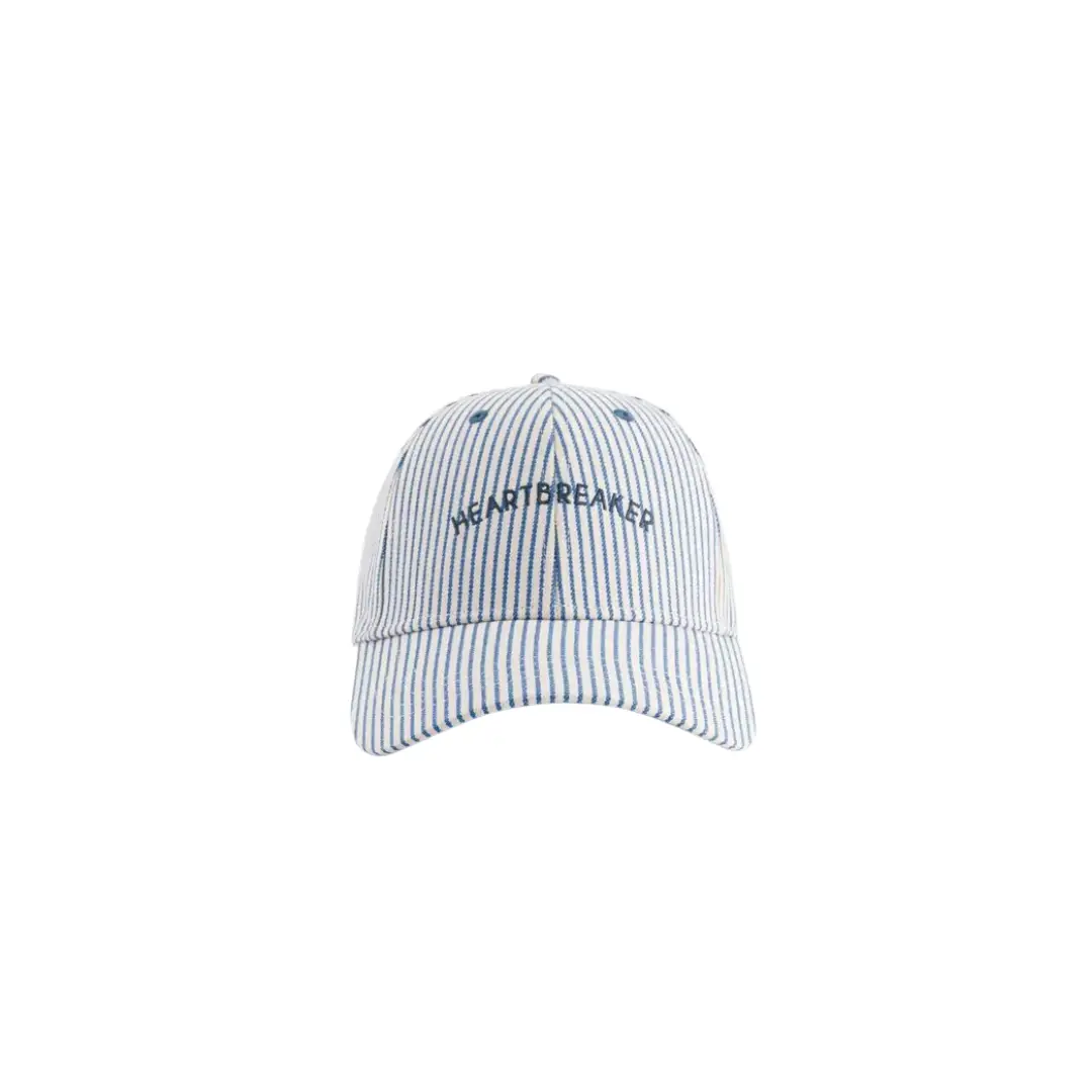 CHAMAYE marinière heartbreaker baseball cap by Citron Grenadine, blue and white vertical stripes