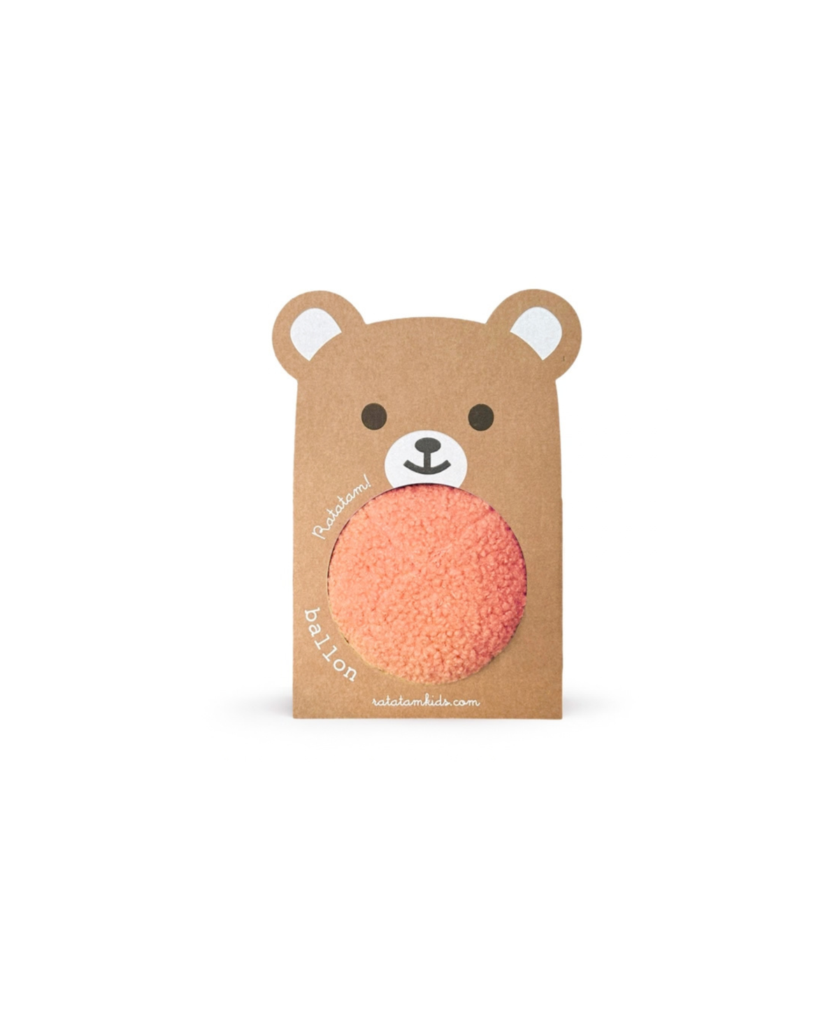 Ratatam balle ourson peluche corail, jouet d’éveil pour bébé par Citron Grenadine