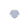 Barboteuse rayée bleu et blanc pour bébé, manches longues, Citron Grenadine