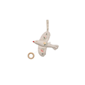 DEAR APRIL field mobile oiseau by Citron Grenadine, soft white fabric with floral embroidery and wooden ring