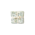 Set of 3 bibs in a soft summer flowers print, tied with a cream ribbon bow.