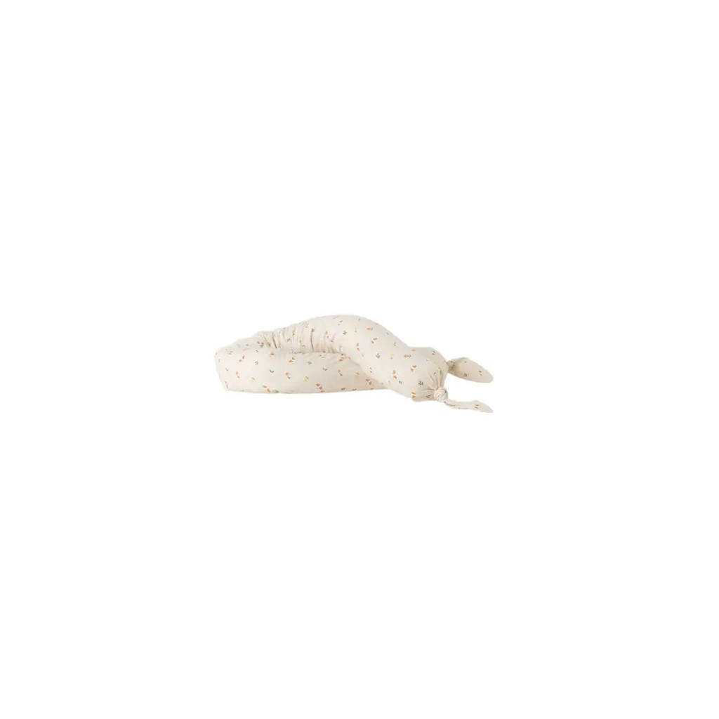 DEAR APRIL boudin de lit songbirds bolster for bassinet, ivory fabric with tiny bird print