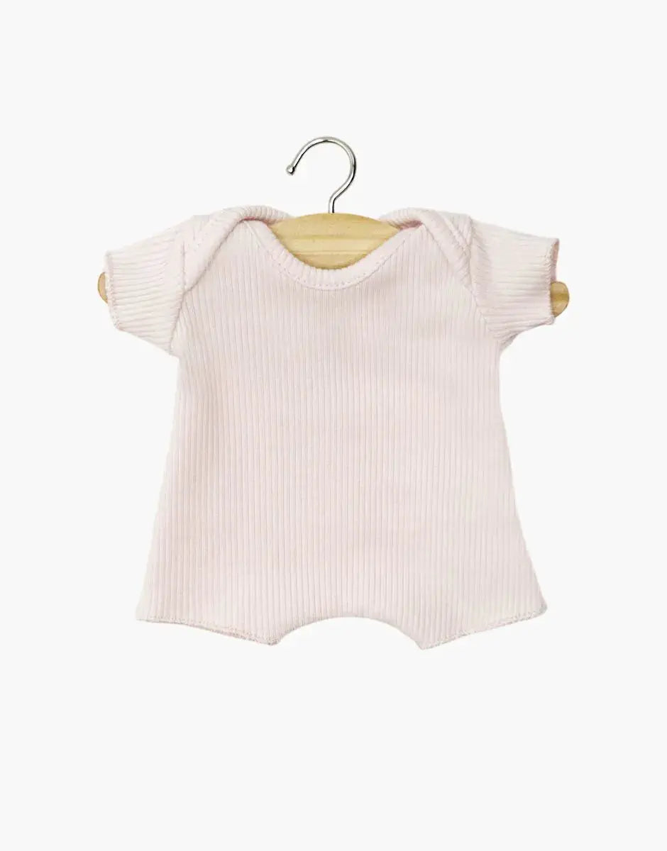 MINIKANE body shorty pour poupée 28 cm – rose pastel, tissu côtelé