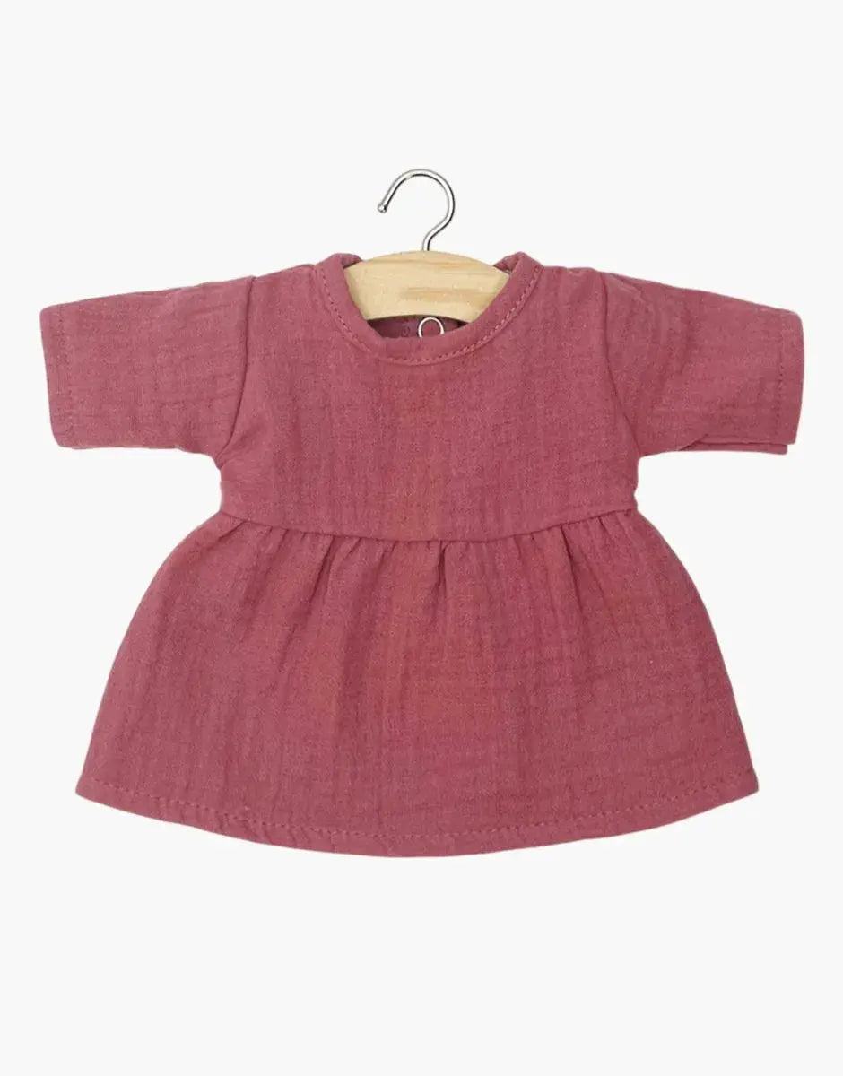 Robe Minikane pour poupée Faustine 34 cm, couleur framboise