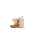 Cube d’activités bébé EGMONT TOYS, peluche beige avec renard illustré et textures variées