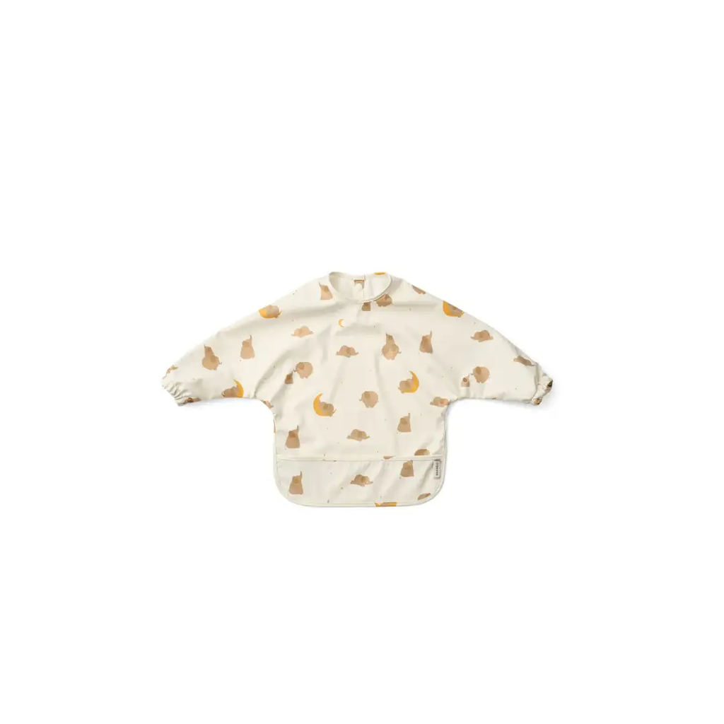 LIEWOOD bavoir MERLE long-sleeve bib in elephant creme pattern
