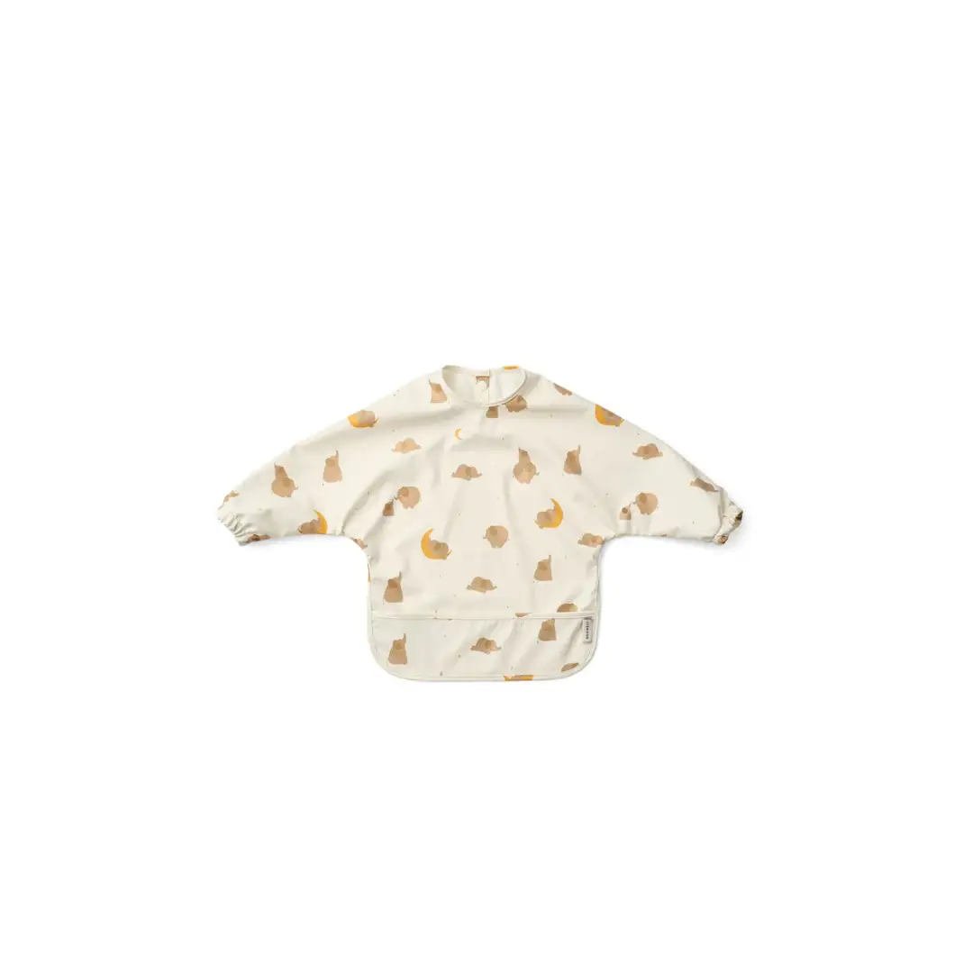 LIEWOOD bavoir MERLE long-sleeve bib in elephant creme pattern