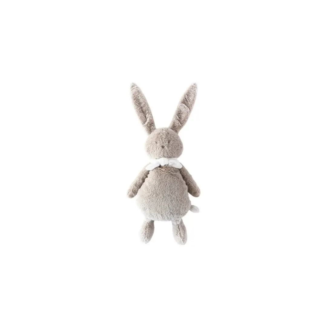 DIMPEL doudou Ella pancake beige plush bunny with white frill collar by Citron Grenadine