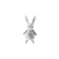 DIMPEL doudou Ella pancake plush bunny, light gray fur with white ribbon, Citron Grenadine