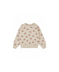 Emile et Ida beige molleton sweatshirt with red scooter print by Citron Grenadine