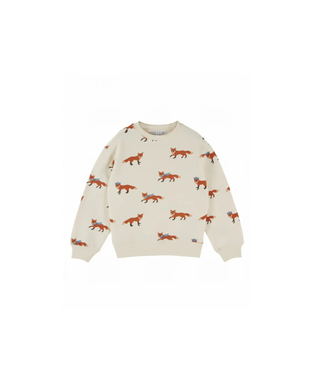Emile et Ida sweatshirt cream with fox print by Citron Grenadine