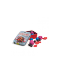 Erzi fruits rouges imitation alimentaire; tin bleu Beerenmix ouvert avec bonbons roses et cœurs rouges
