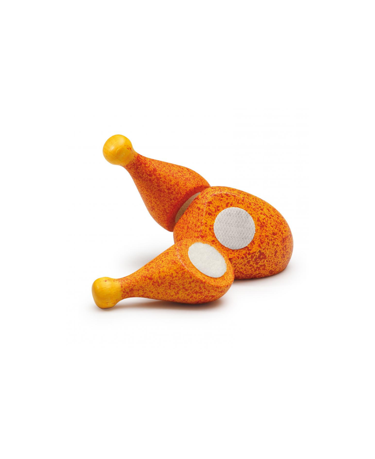 ERZI roasted chicken leg toy by Citron Grenadine, orange speckled with white patches, for ages 3+