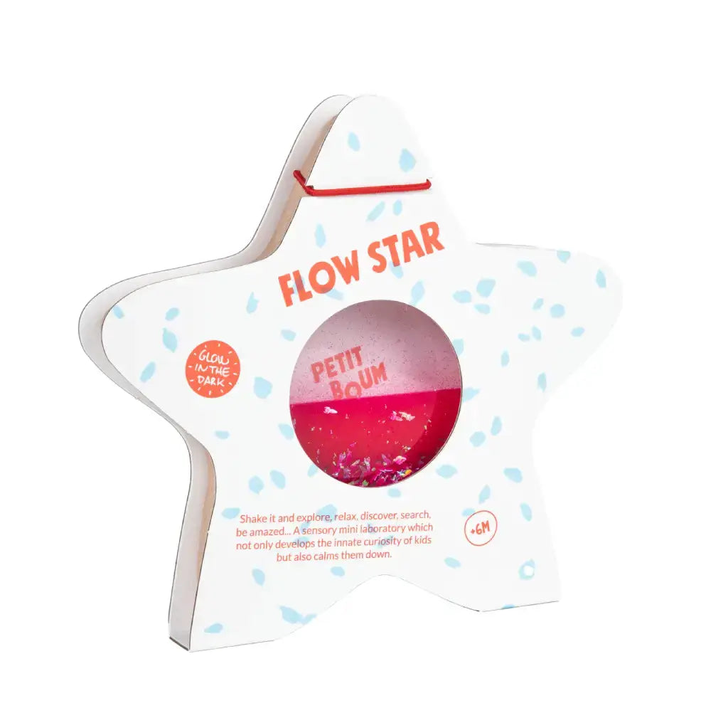 Petit Boum sensory star rattle, nebula pink, by Citron Grenadine
