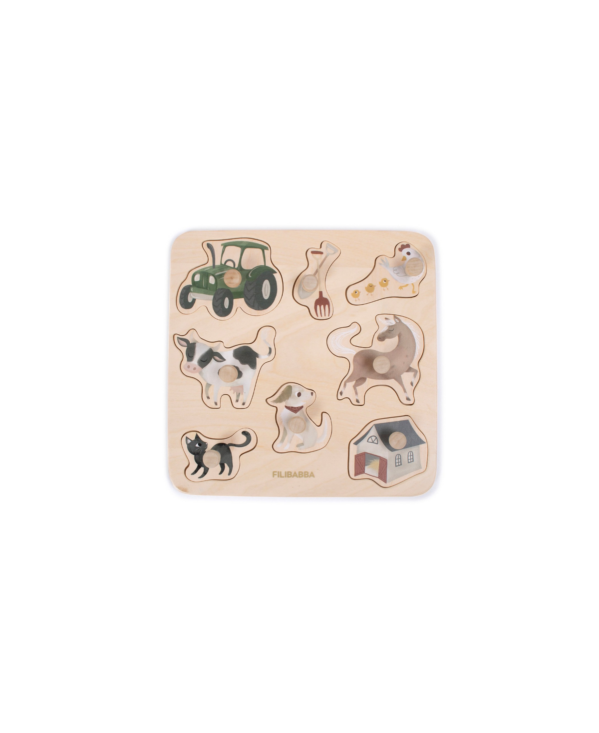 FILIBABBA puzzle en bois / la ferme 12m+