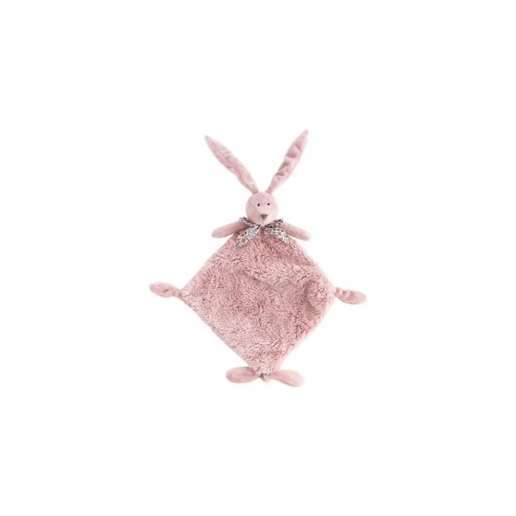 DIMPEL doudou flo pink fluffy plush with Liberty rose bow by Citron Grenadine
