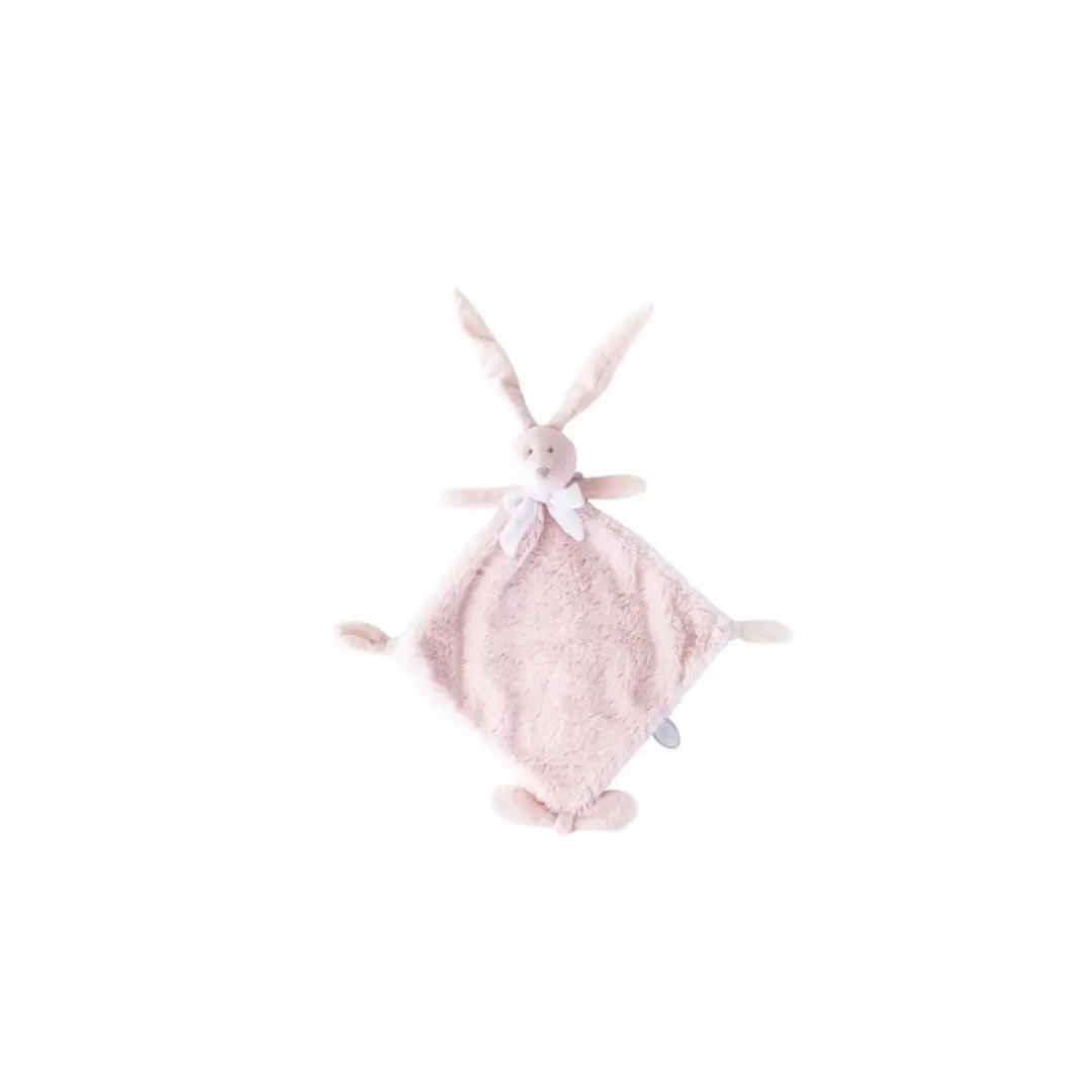 DIMPEL doudou flore rose plush bunny with white bow