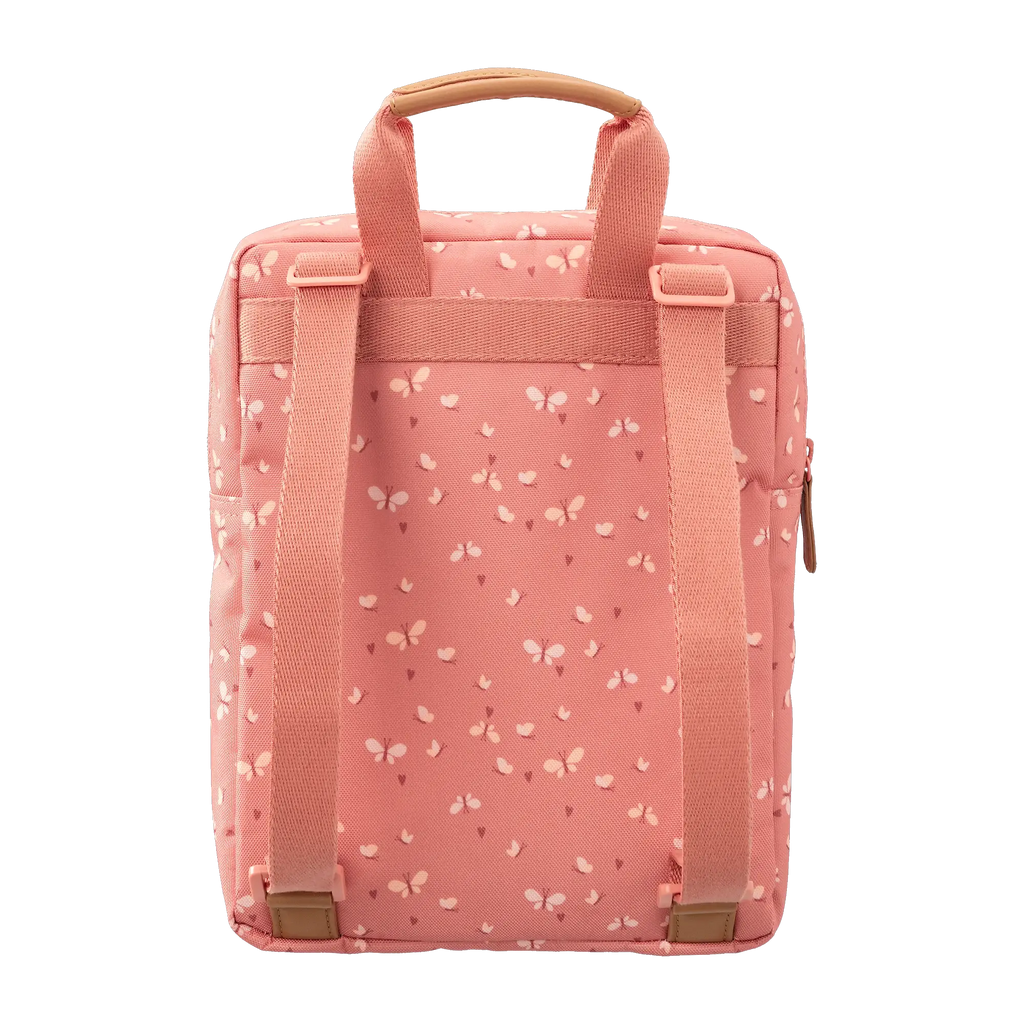 Sac à dos FRESK butterfly rose pastel, motif papillons, Citron Grenadine, sac scolaire.