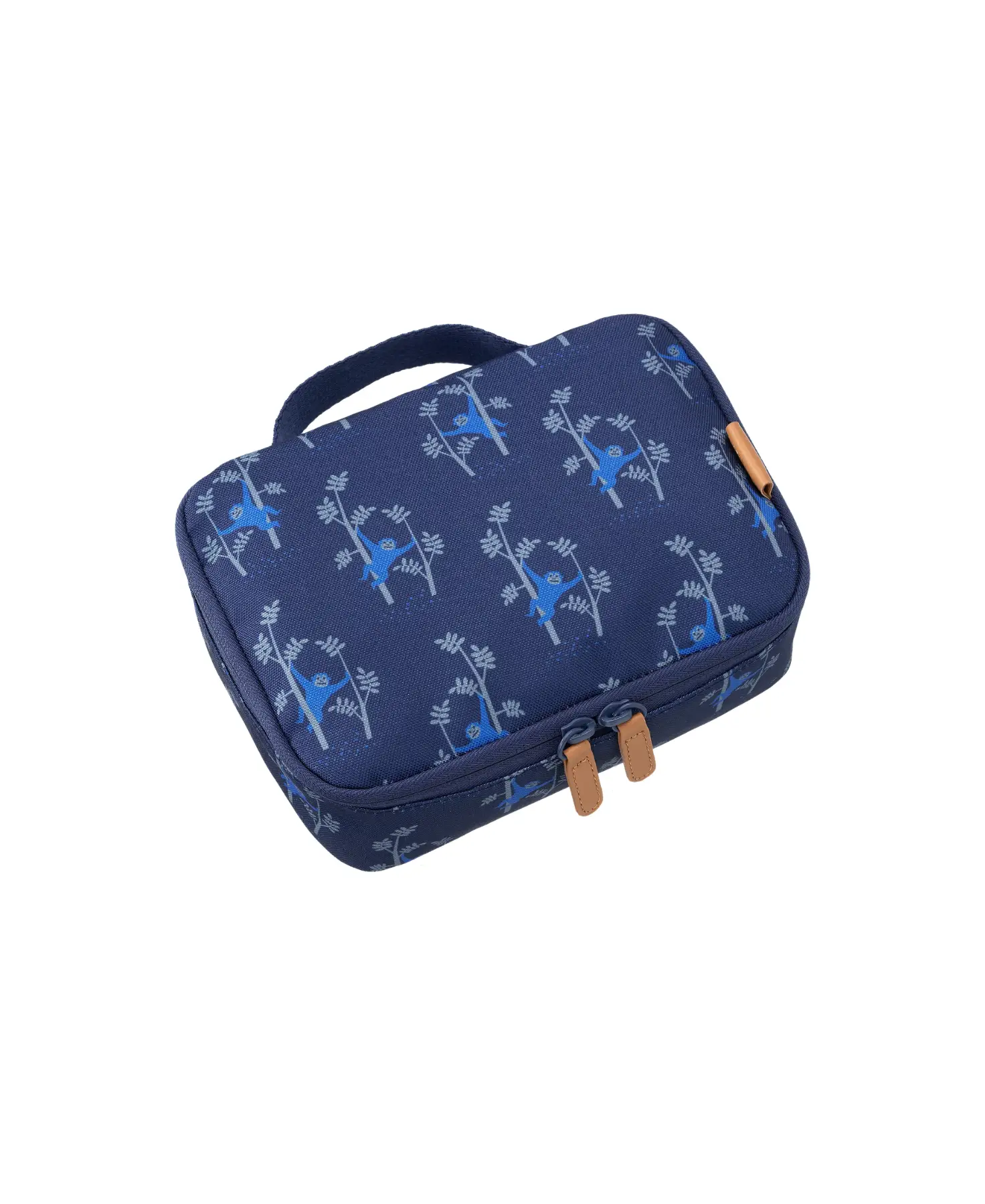 FRESK insulated isotherme lunch bag by Citron Grenadine, navy blue with monkey pattern